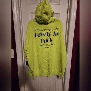 Hell Babes Oversized Sweatshirt in neon yellow, size 3X